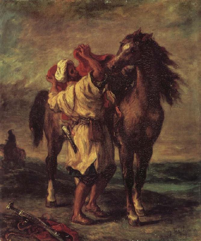  Moroccan in the Sattein of its horse